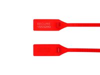 SecureTM Cable Ties 13 Inch Heavy-Duty Red Pull Tight Plastic Seal - 100 Pack