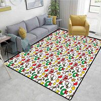 Christmas Polka Dot Anti-Skid Rugs, Festive Celebration of Xmas Garland Candy Cane Snowman Mistletoe Tree Ornaments, Durable Carpet Area rug - Living Dinning Room Bedroom Rugs and Carpets(3'x 8')