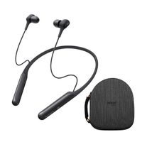 Sony WI-C600N Wireless Noise-Canceling in-Ear Headphones (Black) with Hardshell Travel Case Bundle