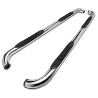 TAC Side Steps Fit 2001-2018 Chevy Silverado/GMC Sierra 1500 Crew Cab (Excl. C/K "Classic") / 2001-2019 Chevy Silverado/GMC Sierra 2500/3500 Crew Cab (Excl. C/K "Classic") 3" Stainless Steel Side Bars