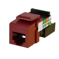 Leviton 41106-RR6 6P6C Voice Grade QuickPort Connector, Red