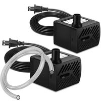 2 Pcs Mini Submersible Water Pump (50 GPH 3W) for Aquarium Fish Tank, Pond, Fountain, Hydroponics