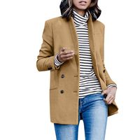 HNTDG Women Loose Blazer Top Long Sleeve Casual Lapel Open Jacket Ladies Office Wear Coat Blouse Khaki
