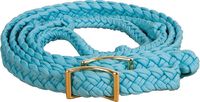 Southwestern Equine New Braided Barrel Racing Reins - Flat w/Easy Grip Knots 8ft (Turquoise)