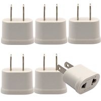 European/Asia to American Outlet Plug Adapter, 6 Pack Power Converter, EU Europe to USA Socket, White-Type B (Does Not Convert Voltage) (White)