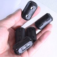 Batcus New 5pcs Black Plastic Clip On EMI RFI Noise Suppressor 5mm Cable Ferrite Core Filters Removable