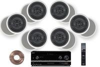 Sony HD Digital Cinematic Sound 735 Watts 7.1 Channel 3D A/V Receiver with iPhone & iPod Playback + Yamaha Natural Sound Custom Install In-Ceiling 2-Way 120 watts Speaker (Set of 6) with 1" Tweeters & 8" Woofer + 100ft 16 AWG Speaker Wire