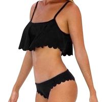 FAPIZI ♥ Swimwear ♥ Women's Swimwear Set Swimsuit Push Up Bikini Bathing Suit (S, Black)