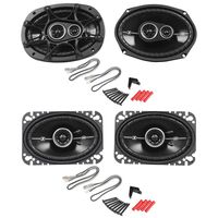 Package: Pair of Kicker 41DSC464 4x6" D-Series 2-Way Car Speakers Totaling 240 Watt Peak/60 Watt RMS + Pair of Kicker 41DSC6934 6x9" D-Series 3-Way Car Speakers Totaling 720 Watt Peak/180 Watt RMS