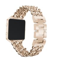 Forthery for Fitbit Blaze Bands, Replacement Stainless Steel Metal Wrist Strap Watch Bands with Metal Frame (Gold 1)