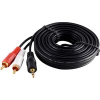 16FT 3.5MM Male to 2 RCA Male Stereo Audio Converter Cable