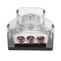 Power Distribution, Alloy Plastic Car Audio T Type Power Supply Distribution 10GA In 34GA Out Block Splitter