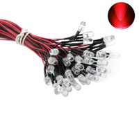 50PCS Ultra Bright 12v Pre Wired LED Diodes Light-Red