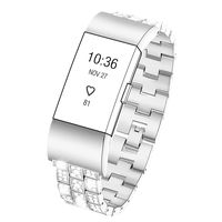 Kaleidoc Bands Compatible Charge 2 Bands Women - Metal Accessories Replacement Bling Wristband with Rhinestone Compatible Charge 2 Bracelet Small