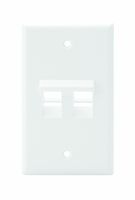 Leviton 41081-2WP Angled QuickPort Wallplate 2-Port, Single Gang, White