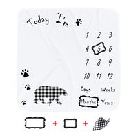 Baby Monthly Milestone Blanket for Boys, Premium Plush Fleece Bear Month Blankets, Newborn Photography Backdrop Photo Prop, Personalized Baby Shower Gifts