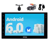 Android 6.0 Marshmallow in Dash 7inch Double din Car Stereo with GPS Navigation Autoradio Bluetooth Car Player External Microphone Front & Reverse Camera Headunit Support WiFi/Mirror Link USB/SD