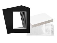 Set of (30) 16x20 8-ply BLACK mat for 11x14 photo w/ Back + bag