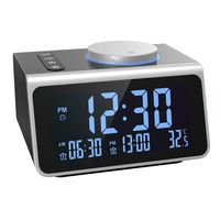 AMIR Alarm Clock Radio, FM Radio Dual with Temperature, LED Display Screen, Radio Clock with Dual USB Charging Port for Home, Bedroom, Kitchen