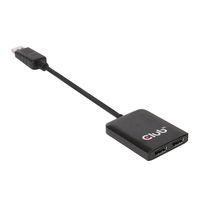 Club3D CSV-6200 Multi Stream Transport (MST) DisplayPort to DisplayPort Multi Monitor Splitter - 2-Port MST Hub - DP 1.2 to 2x DP MST Hub USB powered