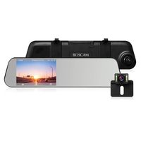 BOSCAM Touch Screen Backup Camera Mirror Dash Cam Waterproof Back up Car Camera and 4.5-inch Full HD 1080P Rear View Mirror Cam Video Recorder with G-Sensor,Loop Recording, Motion Detection