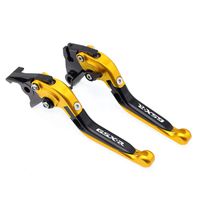 For Suzuki GSXR 600 1997-2003 Black Gold Folding Extendable Brake Clutch Accessories Engraved Levers