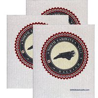 SWEDEdishcloths Swedish Dishcloth Set of 3 Each Swedish Dishcloth Badge Design - North Carolina | Eco Friendly Cleaning Absorbent Cloth Eco Friendly Cleaning Wipes