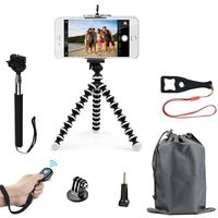 SMILEPOWO Lightweight Mini Tripod and Universal Smartphone Tripod Adapter, Phone Shutter Remote Control for iPhone, Android Phone,Any Smartphone