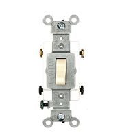 Leviton CSB2-20T 20 Amp, 120/277 Volt, Toggle Double-Pole AC Quiet Switch, Commercial Grade, Grounding, Light Almond