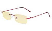 Eyekepper Computer Reading Glasses Blue Light Blocking-Flexible Rimless Readers Men Women Yellow Tinted,Red +2.00
