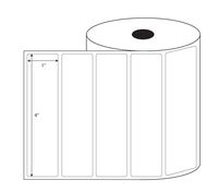 Tabbies Blank White Thermal Transfer Labels, 4" x 1", 3" Core - 8"Outer Diameter, 5,100 Labels Per Roll, 4 Rolls Per Box (40241)