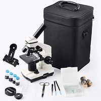 Compound Microscope 20X-1280X, Professional Monocular Biological Compound Microscope Set, 20X-1280X Large Range Magnification - Coaxial Coarse and Fine Focus Control with Digiscoping Adapter