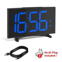 YISSVIC Digital Alarm Clocks for Bedrooms 6.5 Inches LED Clock with Separate Snooze Button 6 Brightness Dimmer 24/12 Hour Setting Dual Alarm Options for Travel Bedroom Office Kitchen Without Adapter