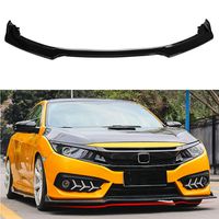 MotorFansClub 3pcs Front Bumper Lip Splitter for Honda Civic 2016 2017 2018 Trim Protection Splitter Spoiler, Black