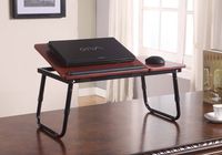 Kings Brand Foldable Adjustable Laptop Stand for Table, Sofa & Bed, Cherry