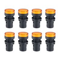 uxcell Indicator Lights AC/DC 24V, Yellow LED, Flush Panel Mount 7/8 inches 22mm, 8Pcs