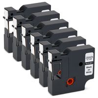 Office World 6-Pack Compatible Dymo D1 Label Tape 45013 (S0720530) Black on White 1/2 Inch x 23 Feet for DYMO LabelManager 160 210D 280 360D 420P Wireless PnP 220P 260P 450D 500TS