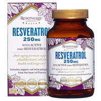 Reserveage, Resveratrol 250 mg, Antioxidant Supplement for Heart and Cellular Health, Supports Healthy Aging, Paleo, Keto, 60 capsules (60 servings)