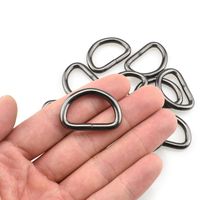HAO PRO Extra Thick 4mm Welded Strong D Shape Rings D Ring Metal Heavy Duty Black 1" Inside Width 12 Pack for Dog Collars Harnesses Fabric Paracord DIY Strap Webbing Craft Smooth Rust Proof