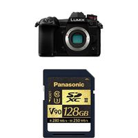 Panasonic LUMIX G9 Mirrorless Camera Body (DC-G9KBODY) with Panasonic 128gb SDZA Series SD Card (RP-SDZA128AK)