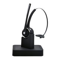 YAMAY Wireless Headset, Wireless Headphones with Mic Charging Dock Noise Canceling Headset Support Dual Phones Connection Hands Free for iPhone Android Cell Phones Office Car Trucker Drivers