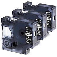 Replace Dymo D1 Label Tape 45021 White on Black D1 Permanent Polyester Tapes 1/2-Inch Compatible with DYMO LabelManager 160 210D 280 360D COLORPOP,3-Pack