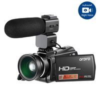 Ordro V7 Plus 1080P Camcorder Full HD Video Camera(16X Digital Zoom, 3.0 Inch Touch Screen,Infrared Night Vision,Microphone,Wide Angel Lens)- Black