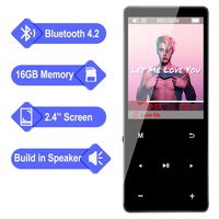 MP3 Player - Aomago 16GB Music Player with Bluetooth 4.2, Portable HiFi Lossless Sound Sports MP3 Player for Kids with Speaker FM Radio Voice Recorder, 2.4" Screen Touch Button, Support up to 128G