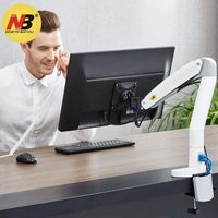 NB North Bayou Monitor Desk Mount Stand Full Motion Swivel Monitor Arm Gas Spring for 22''-35'' Computer Monitor from 6.6 to 19.8lbs（White）
