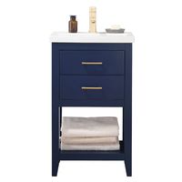 Luca Kitchen & Bath LC20FBP Dublin 20" Bathroom Vanity Set in Midnight Blue with Integrated Porcelain Top