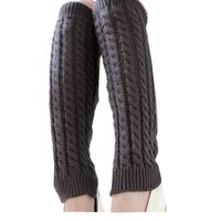 Leg Warmers,Haoricu Fashion Women Winter Warm Leg Warmers Knitted Crochet Long Socks (Grey)