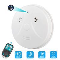 Smoke Detector Hidden Camera, Amomb 1080P Mini Smoke Detector Camera Security Camera Wall Mount Motion Detection Surveillance Camera Nanny Cam Loop Recording Indoor Security Monitoring Hidden Cameras