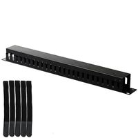 Lancher 19 Inch 1U Cable Management Horizontal Cable Rack Mount Manager with mounting Screws for Service Rack Cabinet 24 Slot Finger Duct with Cover