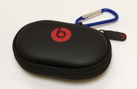 Hard Case + Blue/Silver Carabiner/Hook for Powerbeats 3, 2 & 1, BeatsX, UrBeats, Tour, iBeats, Lady Gaga, Diddy Beats & All Beats Earphones/Earbuds Wired or Wireless Models. by:GeneralBuy.